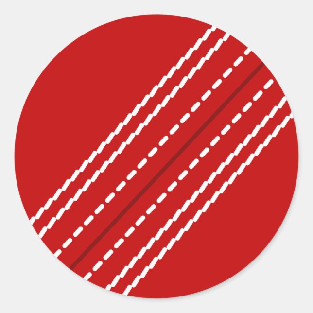 Red cricket ball stickers | Customizable with text (Front)