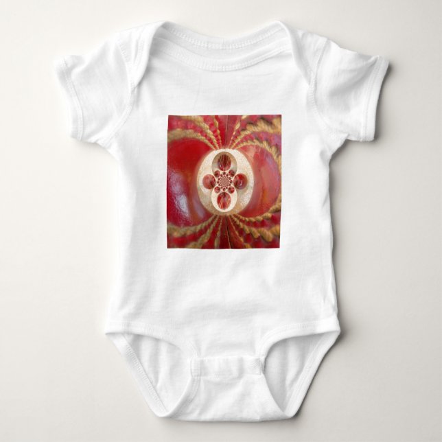 Red Cricket Balls Abstract Art Print Design Baby Bodysuit (Front)