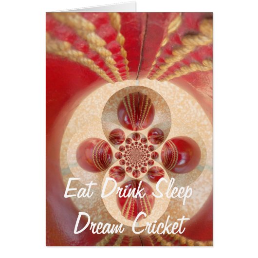 Red Cricket Balls Abstract Art Print Design Cards (Front)