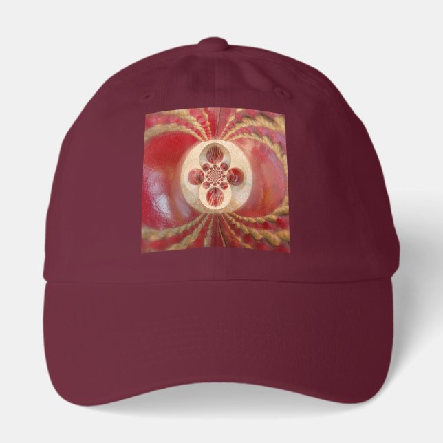 Red Cricket Balls Abstract Art Print Design Hat (Front)