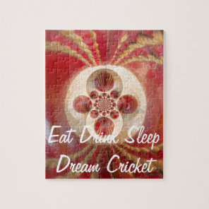 Red Cricket Balls Abstract Art Print Design Jigsaw Puzzle