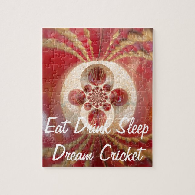 Red Cricket Balls Abstract Art Print Design Jigsaw Puzzle (Vertical)