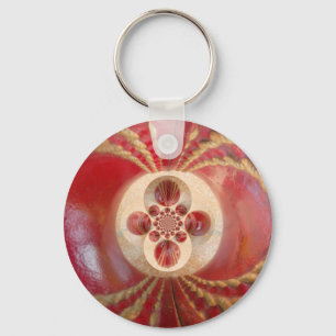 Red Cricket Balls Abstract Art Print Design Keychain