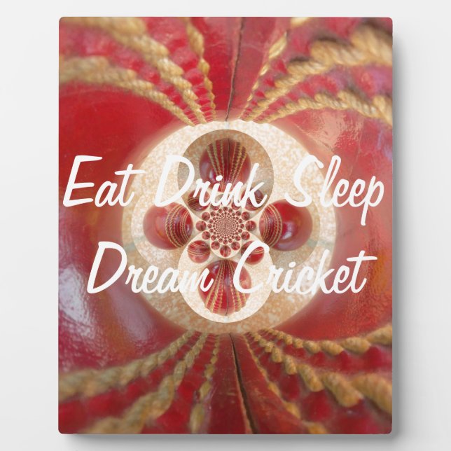 Red Cricket Balls Abstract Art Print Design Plaque (Front)