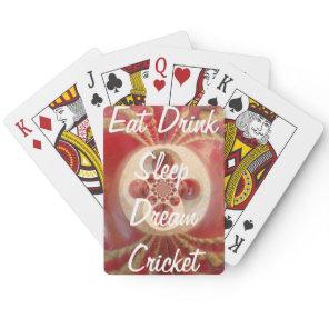 Red Cricket Balls Abstract Art Print Design Poker Cards