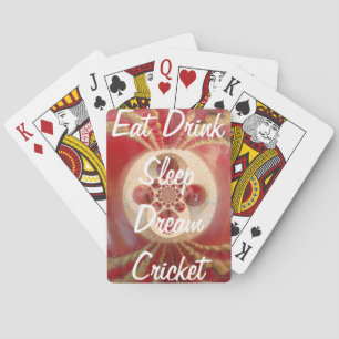 Red Cricket Balls Abstract Art Print Design Poker Cards
