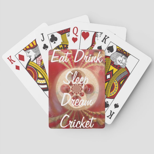 Red Cricket Balls Abstract Art Print Design Poker Cards (Back)