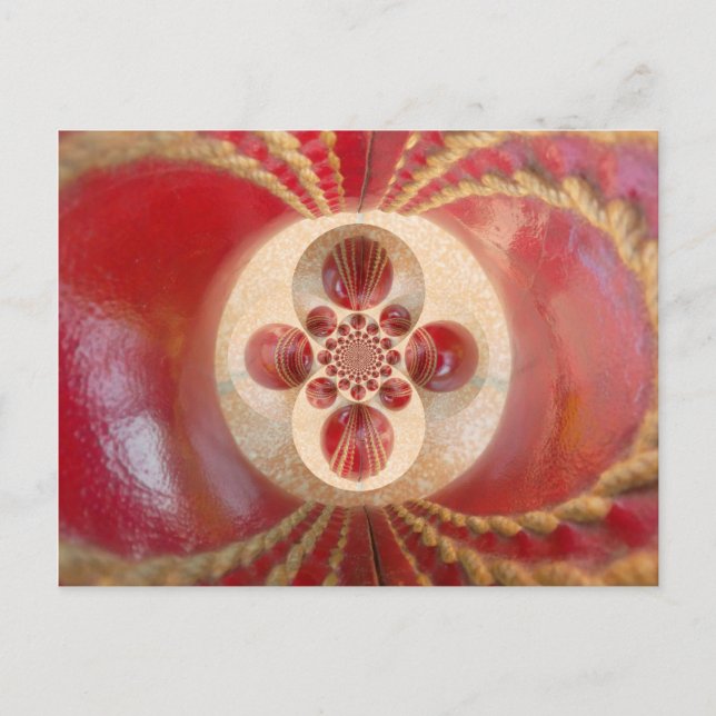 Red Cricket Balls Abstract Art Print Design Postcard (Front)