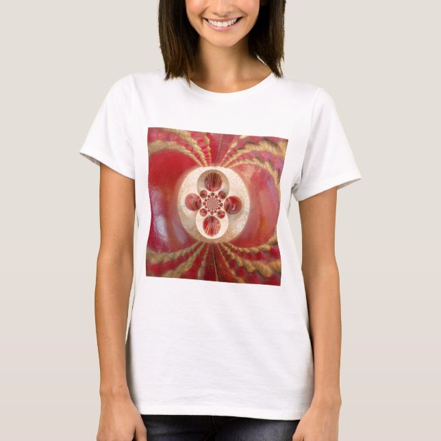 Red Cricket Balls Abstract Art Print Design T-Shirt (Front)