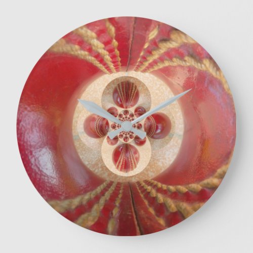 Red Cricket balls design Large Clock