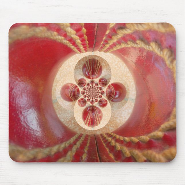 Red Cricket balls design Mouse Pad (Front)