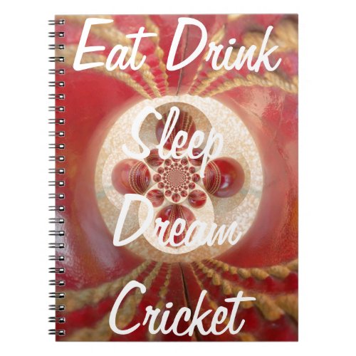 Red Cricket balls design Notebook