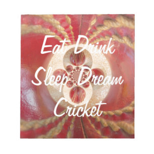 Red Cricket balls design Notepad