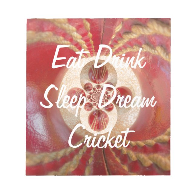 Red Cricket balls design Notepad (Front)
