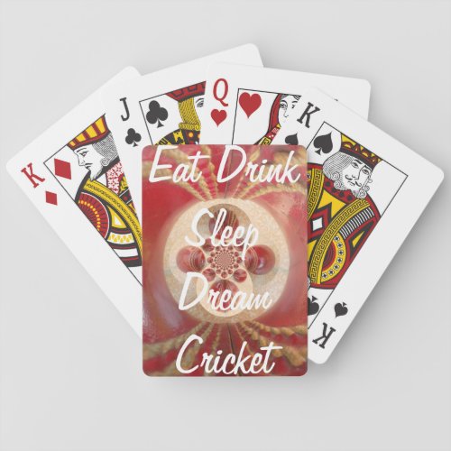 Red Cricket balls design Playing Cards