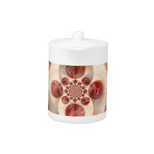 Red Cricket balls design Teapot