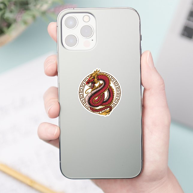 Red Crimson Dragon Sticker (Phone)
