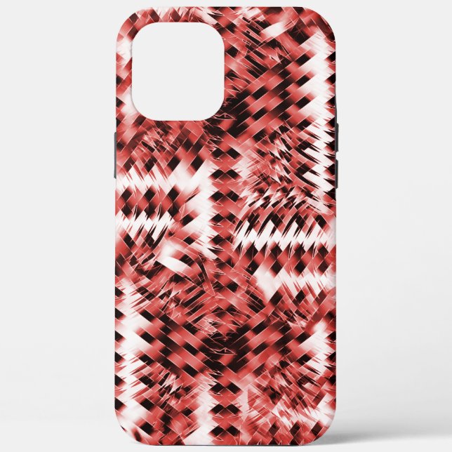 Red crisscross stripes with gradient or polished   Case-Mate iPhone case (Back)
