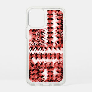 Red crisscross stripes with gradient or polished   speck iPhone 12 mini case