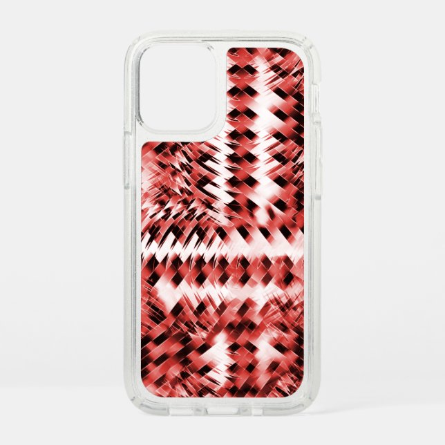 Red crisscross stripes with gradient or polished   speck iPhone 12 mini case (Front)