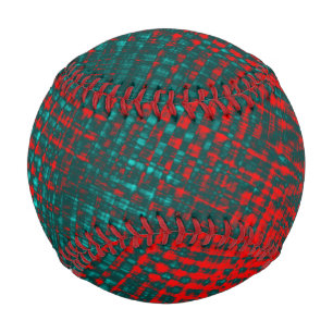Red crisscrossing scratches over charred cyan      baseball