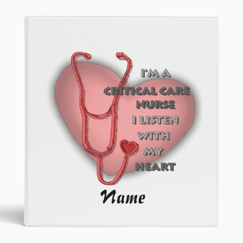 Red Critical Care Nurse binder