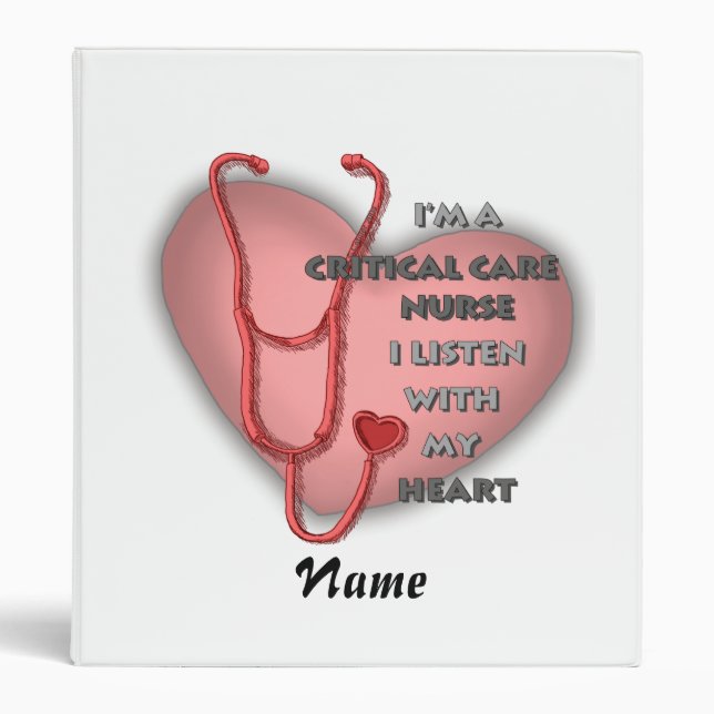 Red Critical Care Nurse  binder (Front)