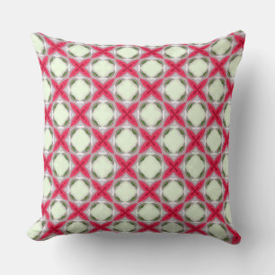 Red Cross and Green Leaf Effect Throw Pillow