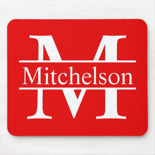 Red Cross Bar LR Monogram Mouse Pad (Front)