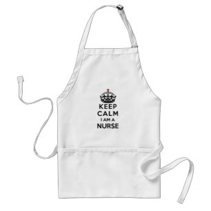 red cross crown Keep Calm I am a Nurse Adult Apron