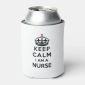 red cross crown Keep Calm I am a Nurse Can Cooler (Can Front)