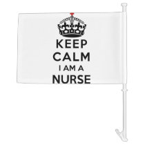 red cross crown Keep Calm I am a Nurse Car Flag