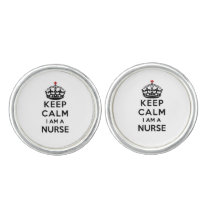 red cross crown Keep Calm I am a Nurse Cufflinks