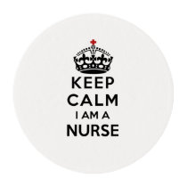 red cross crown Keep Calm I am a Nurse Edible Frosting Rounds