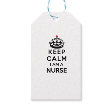 red cross crown Keep Calm I am a Nurse Gift Tags