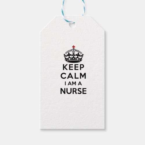 red cross crown Keep Calm I am a Nurse Gift Tags