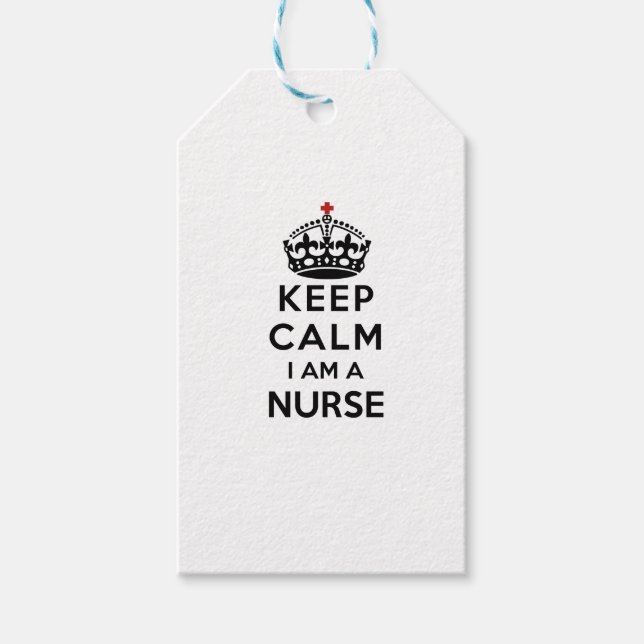 red cross crown Keep Calm I am a Nurse Gift Tags (Front)