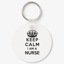 red cross crown Keep Calm I am a Nurse Keychain