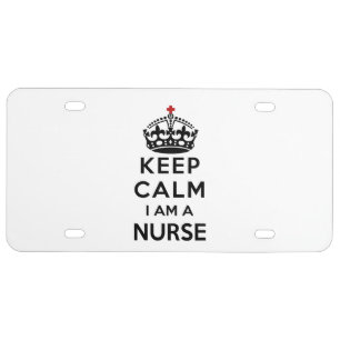red cross crown Keep Calm I am a Nurse License Plate