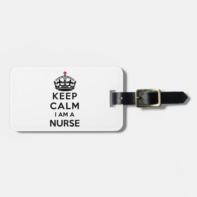 red cross crown Keep Calm I am a Nurse Luggage Tag (Front Horizontal)