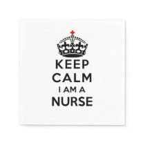 red cross crown Keep Calm I am a Nurse Paper Napkins