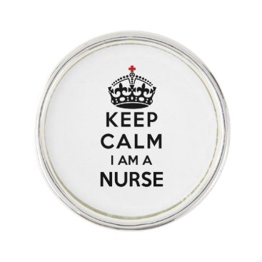 red cross crown Keep Calm I am a Nurse Pin