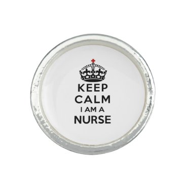 red cross crown Keep Calm I am a Nurse Ring