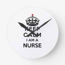 red cross crown Keep Calm I am a Nurse Round Clock