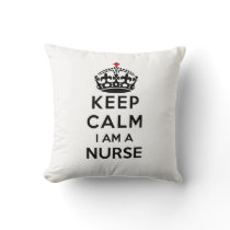 red cross crown Keep Calm I am a Nurse Throw Pillow