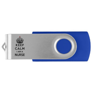 red cross crown Keep Calm I am a Nurse USB Flash Drive