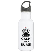 red cross crown Keep Calm I am a Nurse Water Bottle