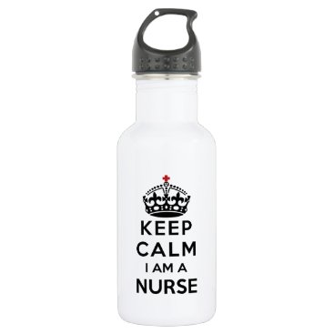red cross crown Keep Calm I am a Nurse Water Bottle