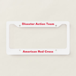 Red Cross DAT Team License Plate Frame