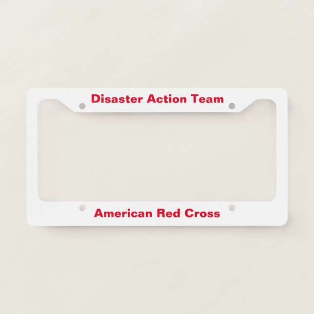 Red Cross DAT Team License Plate Frame (Front)